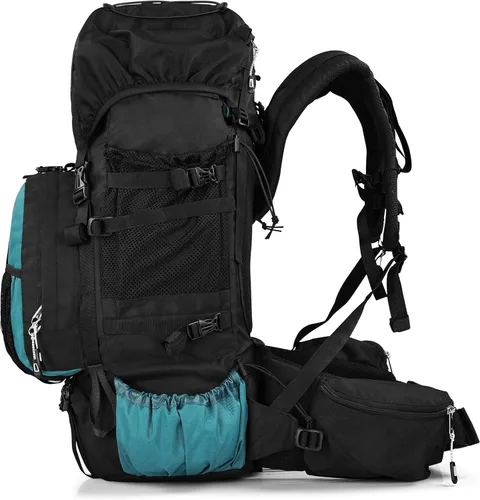 Vista 2 de Expedition - Mochila de senderismo con marco interno de 80 litros, ligera, impermeable, mochila de senderismo y campamento con cubierta para lluvia