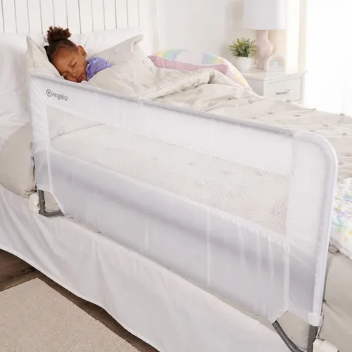 Vista 14 de Regalo Safety - Riel de cama extra largo de 54 pulgadas para niños pequeños, riel de cama abatible con sistema de seguridad de anclaje reforzado