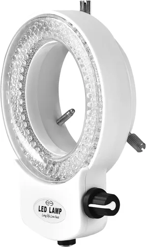 Vista 9 de Luz de microscopio LED 144 LED Brillo ajustable para cámara de microscopio estéreo (blanco)