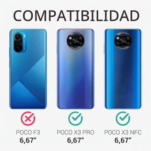 Vista 5 de kwmobile Funda compatible con Xiaomi Poco X3 NFC/Poco X3 Pro - Funda protectora de silicona TPU suave y delgada - Gris lavanda mate