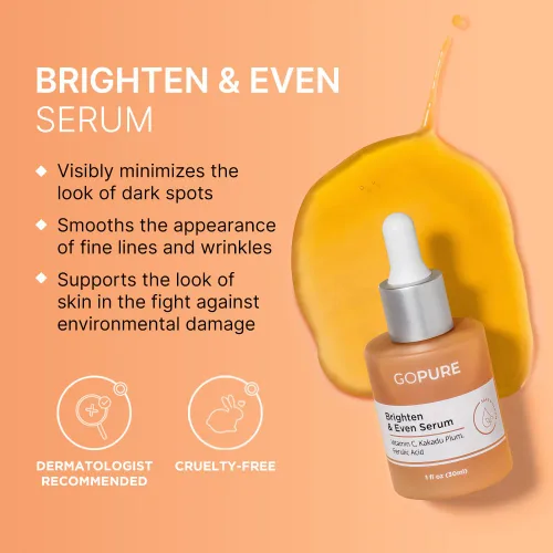 Vista 2 de goPure Actives - Suero de vitamina C, suero iluminador con vitamina C y ácido ferúlico, beneficios hidratantes y antienvejecimiento, mejora