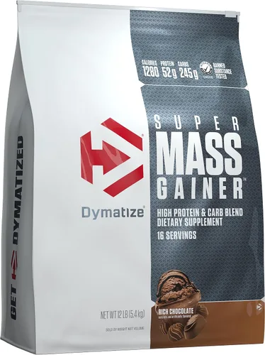 Vista 10 de Dymatize Super Mass Gainer Proteína en Polvo, 1290 Calorías y 52g de Proteína, Se Mezcla Fácilmente, Sabor Delicioso, Guijarros Afrutados, 6 Libras