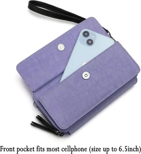 Vista 3 de goingpei Bolsos cruzados pequeños con cartera para teléfono y cartera con pulsera