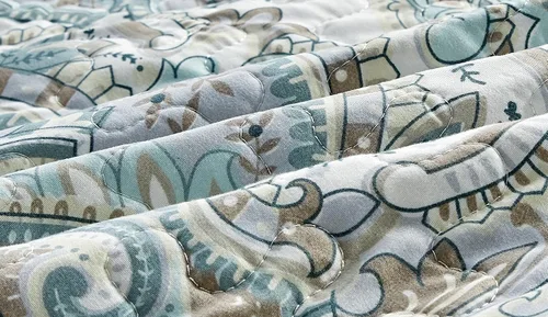 Vista 9 de Grand Linen 3-Piezas Juego de edredones con estampado fino en la cubierta de la cama reversible full/queen, tamaño king y cal king cubrecamas