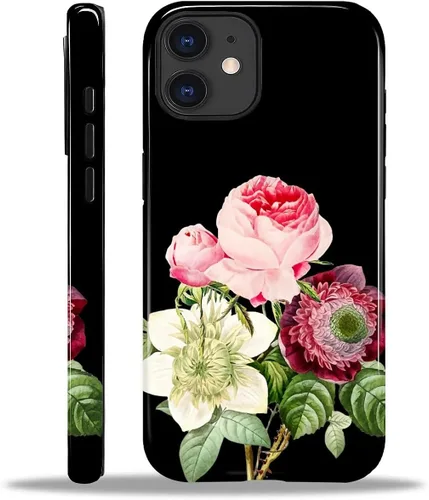 Vista 122 de Funda para iPhone 11, resistente híbrida 2 en 1, protección completa contra golpes con acabado brillante, diseño de collage de tela a cuadros