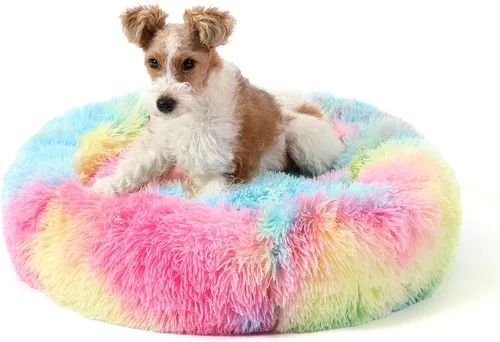 Vista 33 de NOYAL Cama Calmante en Forma de Rosquilla para Perros Pequeños a Medianos y Gatos - Cama de Mascotas de Felpa Sintética Anti-Ansiedad con Funda
