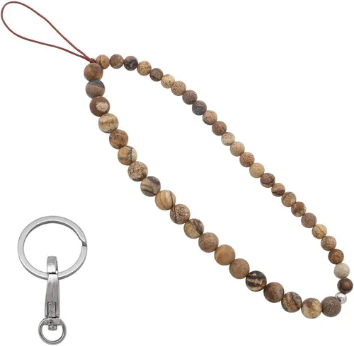 Vista 20 de C&L Accessories - Colgante con cuentas para teléfono celular, correa de muñeca, piedra preciosa natural hecha a mano