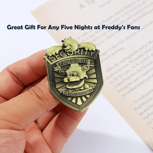 Vista 6 de FNAF Cartera y FNAF Fazbear Guardia de Seguridad Pin Pin Set Cinco Noches en el disfraz de Freddy's Cosplay Broche Pin Regalo para Hombres Mujeres