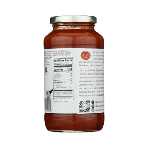 Vista 2 de Dave's Gourmet Salsa roja orgánica Simply - Salsa de tomate sin OMG, vegana, sin gluten