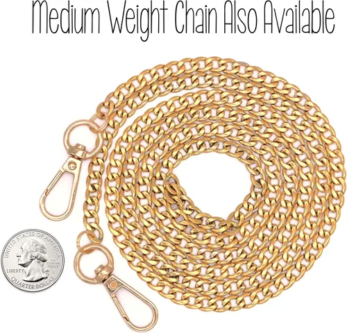 Vista 6 de 50 Inch Gold Handbag Chain - Warm Gold - Light Weight Crossbody Strap - Chain For Bride Clutch or Designer Evening Bag - Handmade