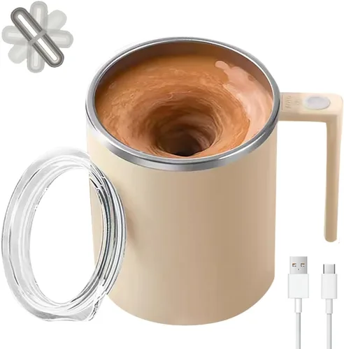 Vista 9 de Taza de café autoagitable, apta para café, leche, cacao y otras bebidas, botella aislada (temperatura negra, 12 onzas)
