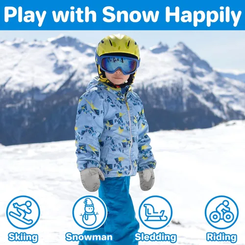 Vista 21 de QikQik Guantes de invierno impermeables para niños pequeños - Guantes de nieve para bebés