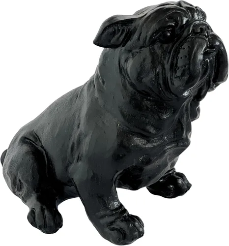 Vista 6 de Bellaa 23073 - Estatua de bulldog vintage, rústica, envejecida, mascota, estatuilla de popa, escultura de antigüedades, animales de granja, jardín