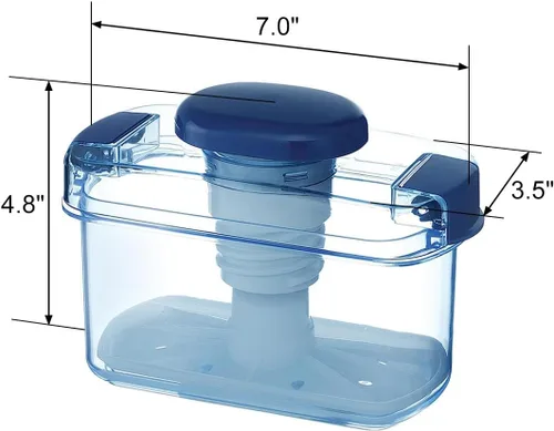 Vista 7 de Tsukemono - Contenedor rectangular para hacer pepinillos instantáneos, fabricado en Japón, sin BPA (azul 0.8 L)
