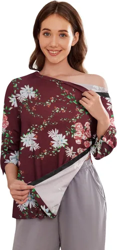 Vista 18 de Camisetas Deyeek para Mujeres Después de Cirugía de Hombro Desmontables Mangas 3/4 Tops para Después de Cirugía de Manguito Rotador Ropa Adaptativa