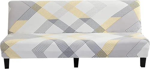 Vista 17 de MIFXIN Funda de sofá sin brazos, funda elástica plegable para futón, protector de muebles para sofá cama sin apoyabrazos, funda para sofá para Hojas