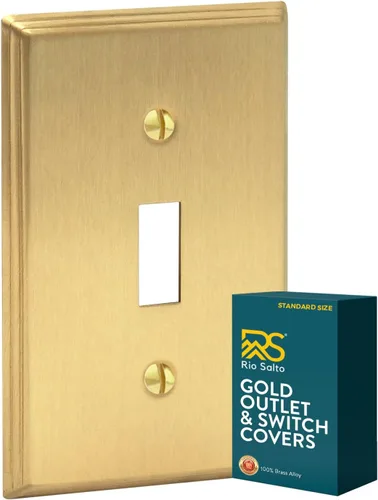 Vista 19 de Rio Salto BRASS Deco Collection - Placa de pared ciega de metal dorado de tamaño estándar, cubierta de salida resistente a la corrosión