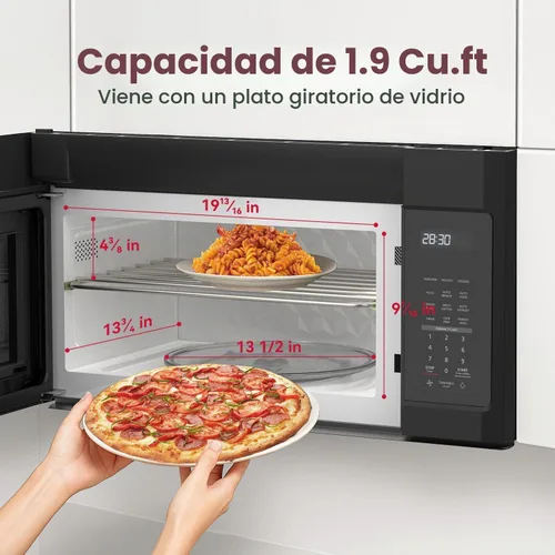 Vista 4 de GASLAND Microondas sobre la estufa de 30 pulgadas, 1.9 pies cúbicos. Microondas sobre la cocina con 11 niveles de potencia, cocinado con un toque