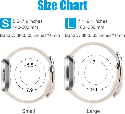 Vista 2 de Correas delgadas para Fitbit Versa 2 bandas mujeres hombres, correa de reloj impermeable de silicona suave de repuesto para reloj inteligente Fitbit