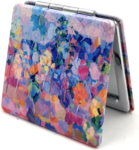 Vista 29 de Bonito espejo compacto de mano para niñas, espejo plegable para monederos, pequeño espejo de maquillaje, tamaño de bolsillo, espejo cosmético