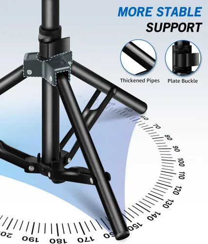 Vista 6 de Lusweimi Trípode de soporte para proyector, soporte de computadora portátil ajustable de 56 pulgadas de altura con bandeja de 16 x 11 pulgadas