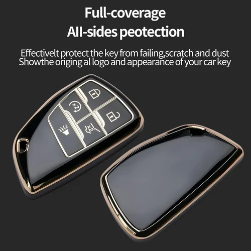 Vista 3 de para Chevrolet Llavero de Llave con Funda Compatible con 2021-2025 GMC Silverado Sierra 1500 2500HD 3500HD, Funda de Llave Inteligente de 5 Botones