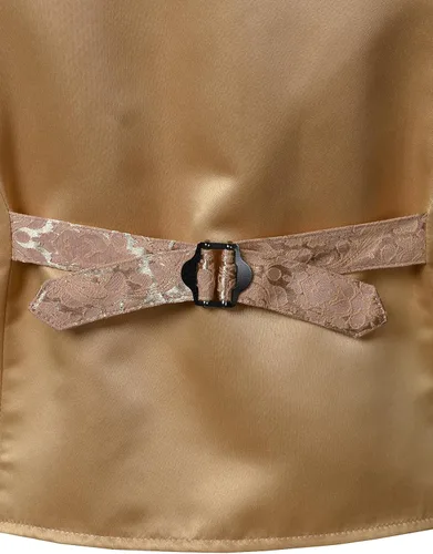 Vista 5 de JEMITOP Chaleco de traje jacquard vintage para hombre Oro rosa