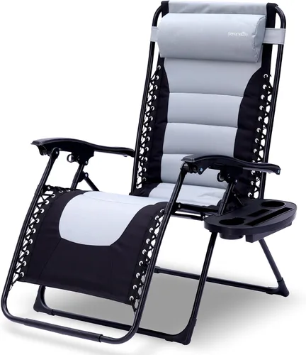 Vista 9 de SereneLife Silla de césped Zero Gravity Relájate cómodamente para acampar, patio y eventos al aire libre reclinable ajustable, reposacabezas Azul