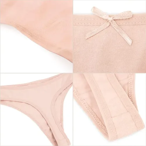 Vista 2 de Jo & Bette Tanga de algodón, ropa interior de bikini sin costuras, transpirables, paquete de 6 o 12, Azul