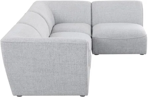 Vista 11 de Meridian Furniture Miramar Collection Modern Seccional modular tapizado con textura de lino contemporáneo, 109 pulgadas de ancho x 71 pulgadas
