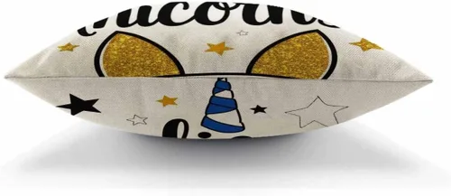 Vista 5 de AOYEGO Believe in Unicorns, funda de almohada decorativa con diseño de cuerno dorado dulce con diseño de estrellas y hadas de fantasía, 18 x 18
