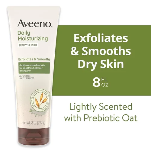 Vista 6 de Aveeno Exfoliante Corporal Hidratante Diario, Gel de Baño Exfoliante para una Piel más Suave y de Aspecto más Saludable, Fórmula Calmante de Avena