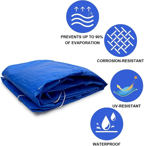 Vista 8 de Vanexiss - Cubierta para piscina, marco de 120 x 80 pulgadas, cubierta de piscina con cuerdas, rectangular, resistente a los rayos UV, cubierta
