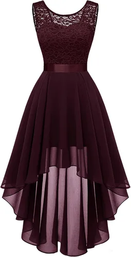 Vista 27 de BeryLove Vestido de cóctel de encaje formal para mujer, fiesta de invitada Negro