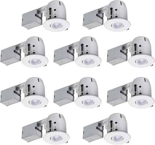 Vista 7 de Globe Electric Kit de iluminación empotrada giratoria giratoria de 4" de fundición a presión