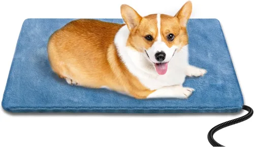 Vista 12 de Almohadilla de Calefacción para Perros al Aire Libre para Cama Calentada para Perros, Almohadilla Térmica para Mascotas con Funda Suave, Cable Gris