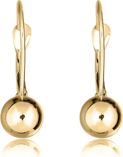Vista 3 de AVORA Pendientes de bola pulida de oro amarillo de 10 quilates
