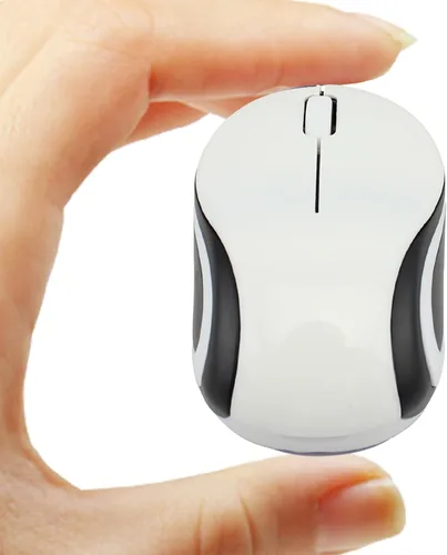 Vista 11 de Mini mouse inalámbrico para computadora, tamaño pequeño, portátil, compacto de viaje, USB óptico de 3 botones, 1000 DPI, mouse inalámbrico para Negro