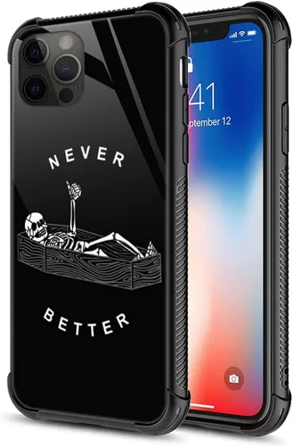Vista 31 de ZHEGAILIAN Funda para iPhone 13, parte trasera de vidrio templado + funda protectora de TPU de silicona suave con diseño de munición