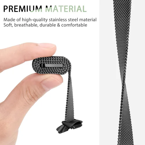 Vista 4 de Vanjua Correa de metal compatible con Fitbit Luxe, correa de repuesto ajustable de malla de acero inoxidable para Fitbit Luxe/Luxe edición especial