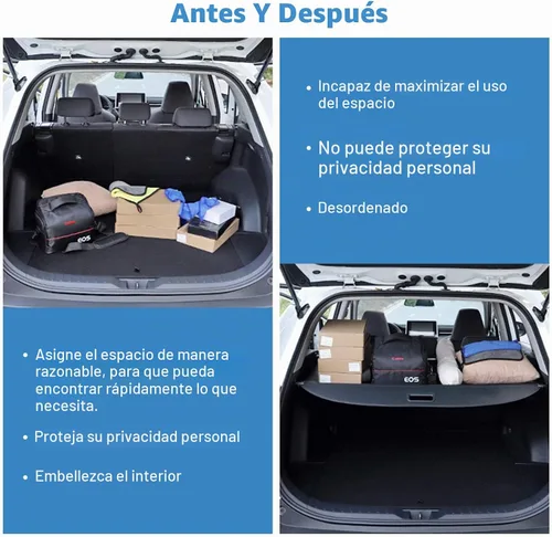 Vista 6 de ECCPP - Cubierta de carga retráctil para Toyota RAV4 2013-2018 2.5L SUV Trunk Cargo Privacy Shield, Anti-Theft Luggage Shade, Waterproof Carbon