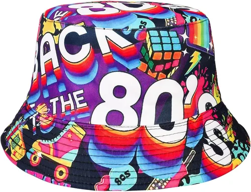 Vista 24 de Sombrero de pescador retro de los años 80 y 90 para mujeres y hombres, sombrero de pescador de moda, plegable, accesorios para rave, sombrero