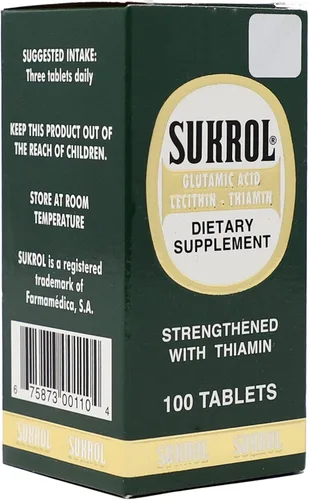 Vista 3 de Sukrol, Ácido Glutámico, Lecitina y Thiamin, Suplemento alimenticio vitamínico que te ayudará mejorar tu salud física y mental, Ayuda a mejorar tu