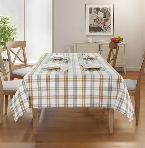 Vista 32 de Mantel de mesa rectangular - Cubierta de mesa - Algodón con costura mitrada - Fundas de mesa a cuadros para cocina, comedor, bodas, decoraciones