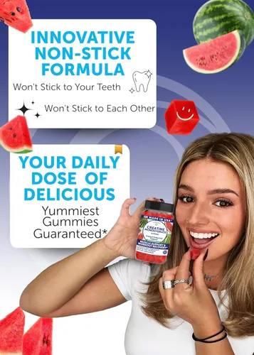Vista 3 de Lunakai Gomitas de monohidrato de creatina fabricadas en Estados Unidos para mujeres y hombres - Gomitas de creatina veganas para apoyo muscular