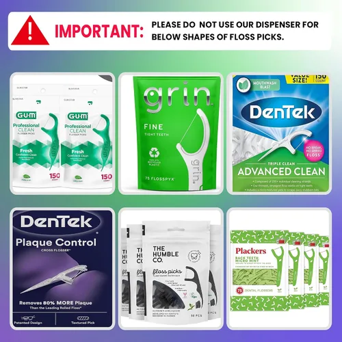 Vista 6 de Soporte para púas de hilo dental, dispensador de púas de hilo dental para limpiar los dientes, estuche de púas de hilo dental de viaje, dispensador