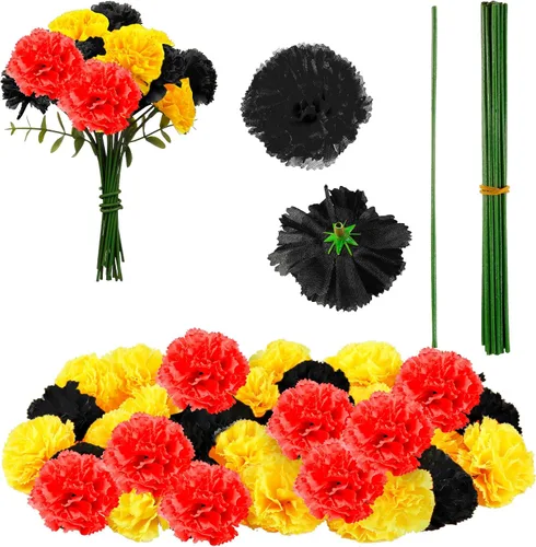 Vista 9 de Waydress 20 piezas de caléndula artificial ramo de flores artificiales de caléndula con tallo para fiesta de cumpleaños, decoración de fiesta