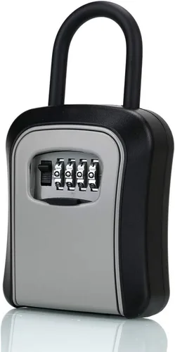 Vista 2 de Caja de cerradura de llave, caja de bloqueo de combinación con código para almacenamiento de llaves de casa, casillero combinado de puerta
