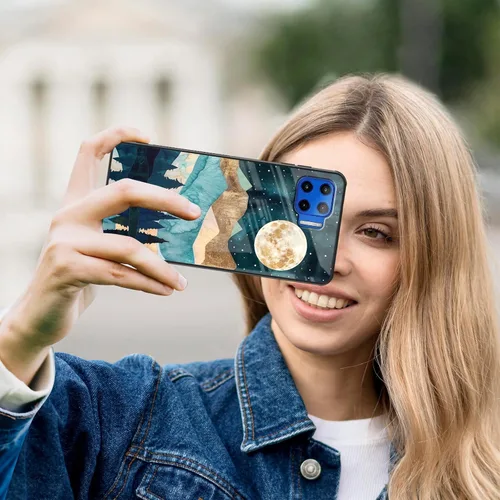 Vista 202 de Funda para Motorola Moto Edge 2022, cubierta trasera de vidrio templado con protector de pantalla, funda protectora a prueba de golpes para Motorola
