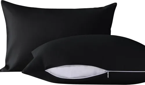 Vista 22 de NTBAY Paquete de 2 almohadas con fundas de almohada de algodón egipcio, relleno alternativo de algodón suave de 13 x 18 pulgadas, almohadas sobre